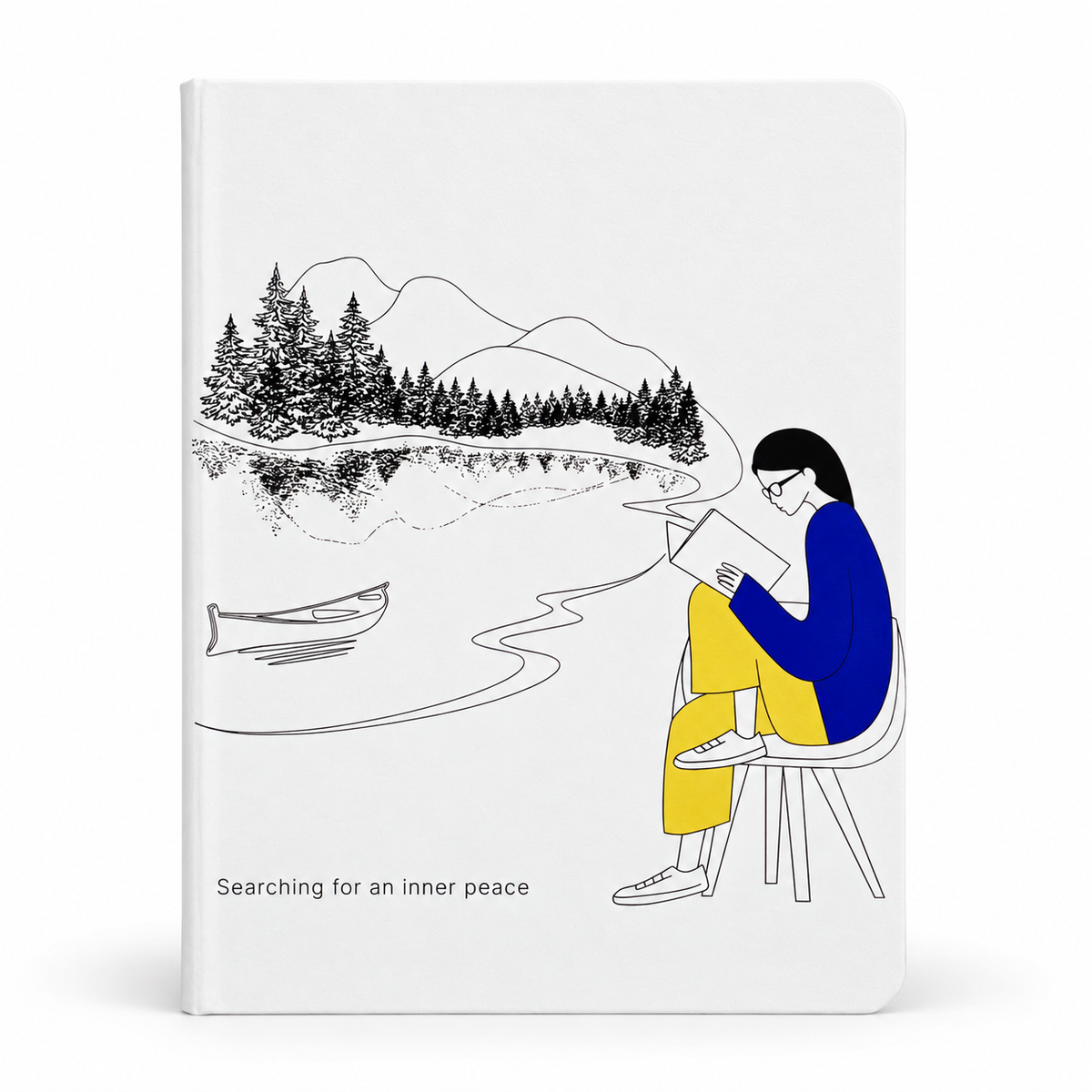 #3 "Searching for an inner peace" — white hardcover notebook