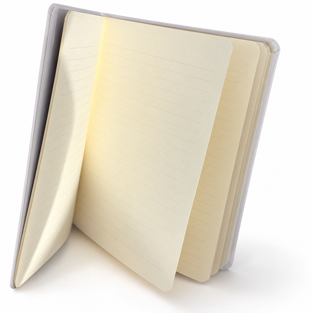 Ivory lined pages and rounded corners